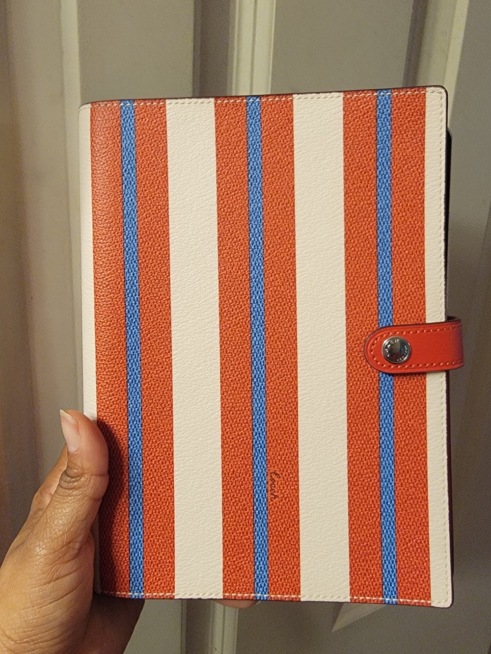 Coach Limited Edition Red White Blue Stripe Notebook